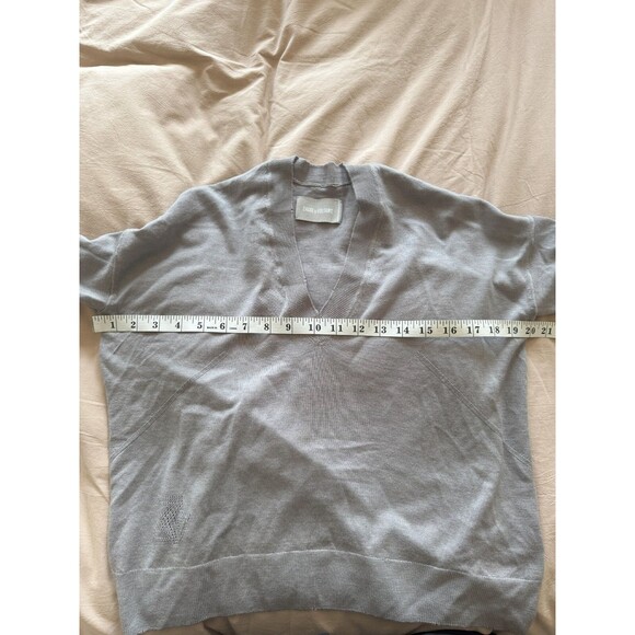 Zadig & Voltaire Womens XS Gray 100% Merino Wool Happy Army Strass Soft Sweater - Picture 10 of 11